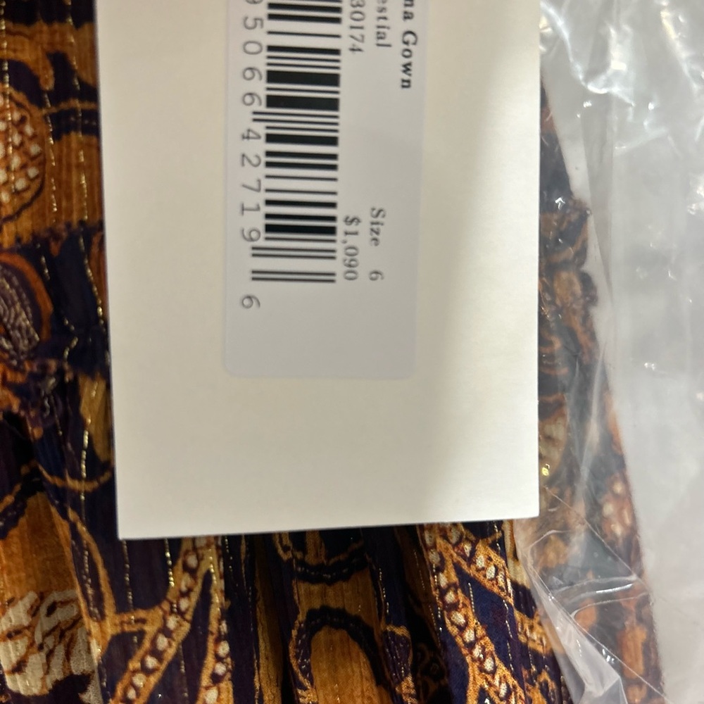 Ulla Johnson Brown and Navy Printed Maxi Dress - Picture 6 of 10